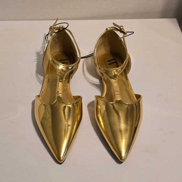 Worthington Kendie Gold Pointed Toe Flats Size 7 NWT - Picture 1 of 6